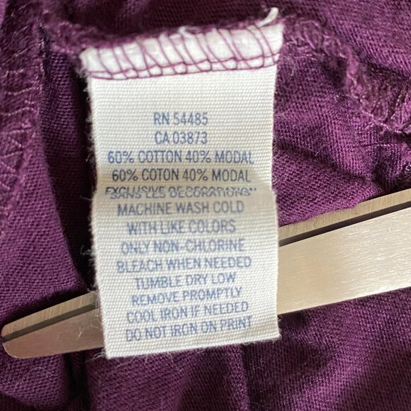 Y2K American Eagle Outfitters Henley Babydoll Shirt Purple Tie Back 00s Boho-M - Picture 9 of 9